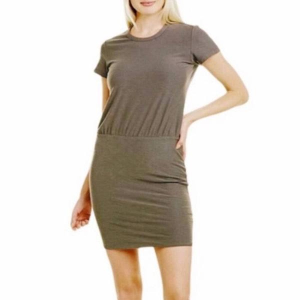 Standard James Perse - Size 1 - Blouson Dress - Olive Green